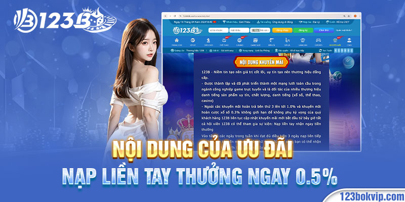 Tìm hiểu nội dung của chương trình nạp liền tay thưởng ngay 0.5% 